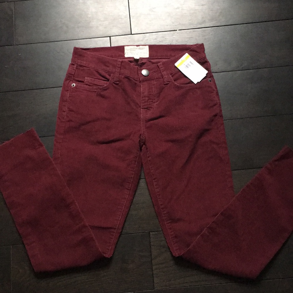 Current/Elliott burgundy skinny jeans